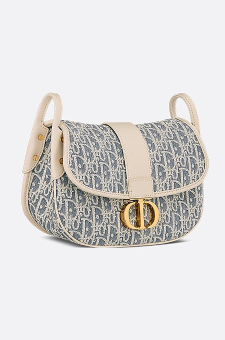 Dior 30 Montaigne Medium Satchel in Blue Dior Oblique Jacquard
