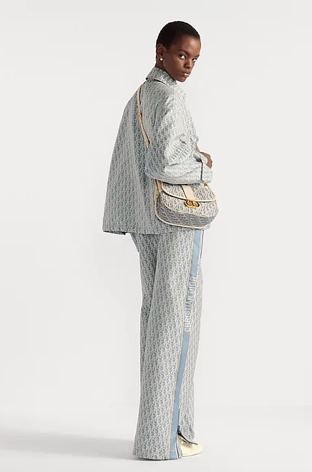 Dior 30 Montaigne Medium Satchel in Blue Dior Oblique Jacquard