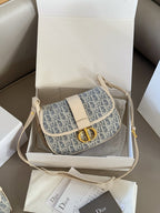 Dior 30 Montaigne Medium Satchel in Blue Dior Oblique Jacquard