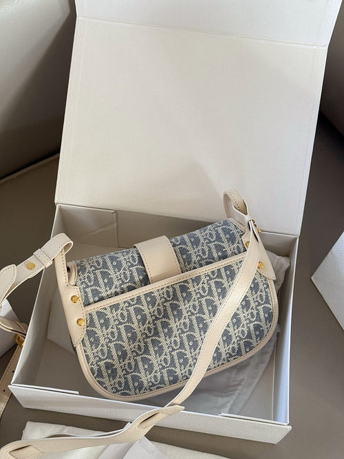 Dior 30 Montaigne Medium Satchel in Blue Dior Oblique Jacquard