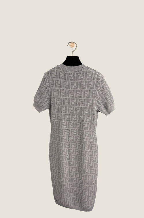 Fendi Monogram Knit Midi Dress