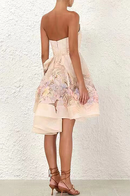 “Giardina Solare” Scalloped Floral Midi Dress by Zimmermann