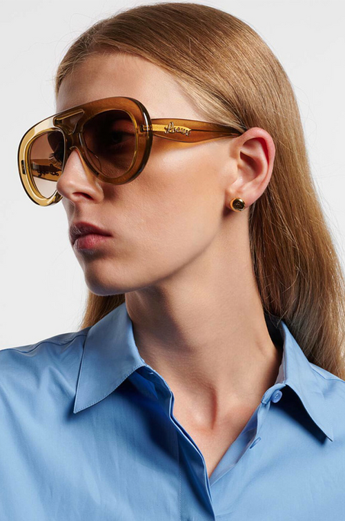 Loewe Curved-Frame Statement Sunglasses
