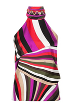 “Vortice di Colore” Open-Back Silk Halter Top by Emilio Pucci