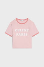 Celine Paris Contrast Ringer Tee in Baby Pink