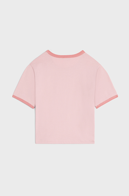 Celine Paris Contrast Ringer Tee in Baby Pink