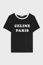 Celine Paris Contrast Ringer Tee in Noir & Blanc