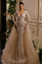 “Lune de Perle” Embellished Illusion Gown