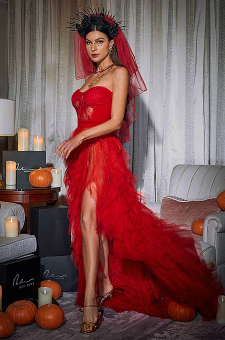 'Dorothy Tulle' Dress in Red
