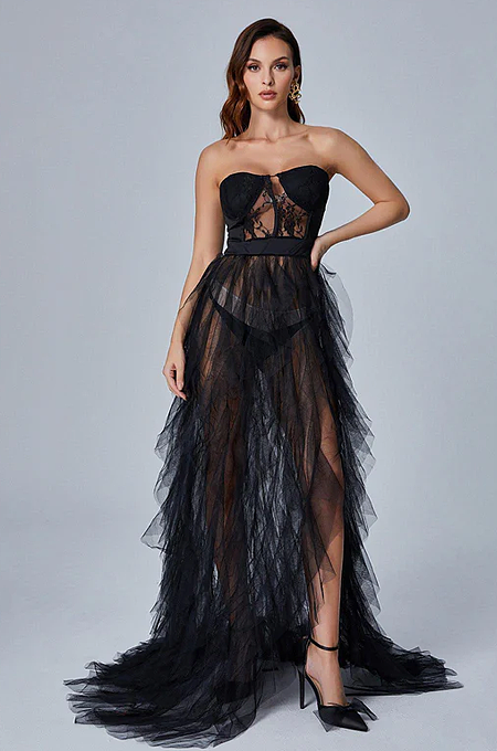 'Dorothy Tulle' Dress in Black