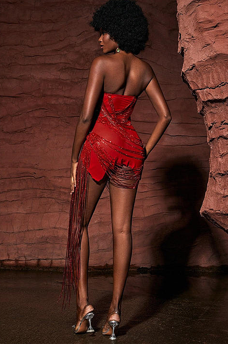 'Verona' Lux Dress in Red