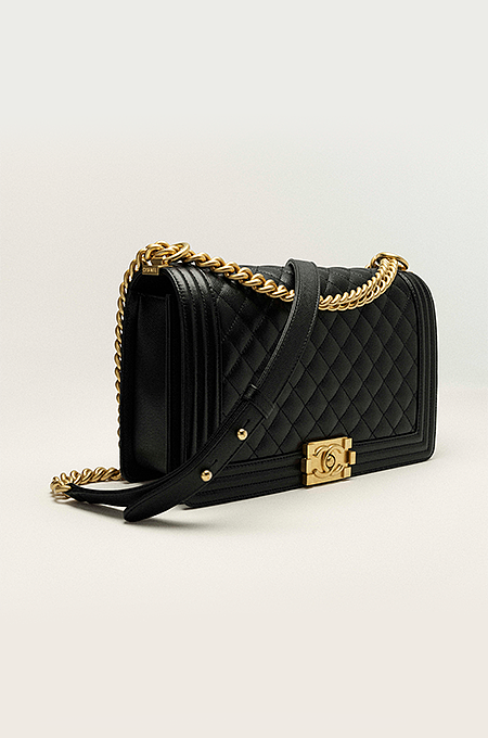 “Boy de Minuit” Medium Quilted Lambskin Shoulder Bag Inspired by the Iconic CHANEL Boy Bag