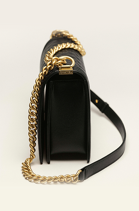 “Boy de Minuit” Medium Quilted Lambskin Shoulder Bag Inspired by the Iconic CHANEL Boy Bag