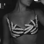 “Crystalline Dusk” Sheer Embellished Illusion Bra Top