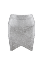 “Lustra Curve” Metallic Sculpted Mini Skirt