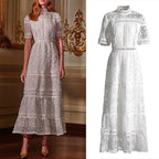 “Château Blanc” Victorian Lace Midi Gown