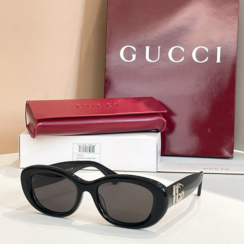 Gucci “GG Oval Luxe” Signature Frame Sunglasses
