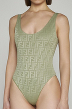 “Verde Lusso” FF Monogram One-Piece by Fendi