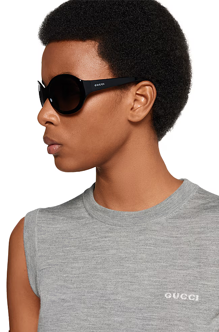 “Argento Linea” Embroidered Logo Sleeveless Top