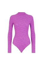 “Fendiana” Violet Monogram Long Sleeve Bodysuit