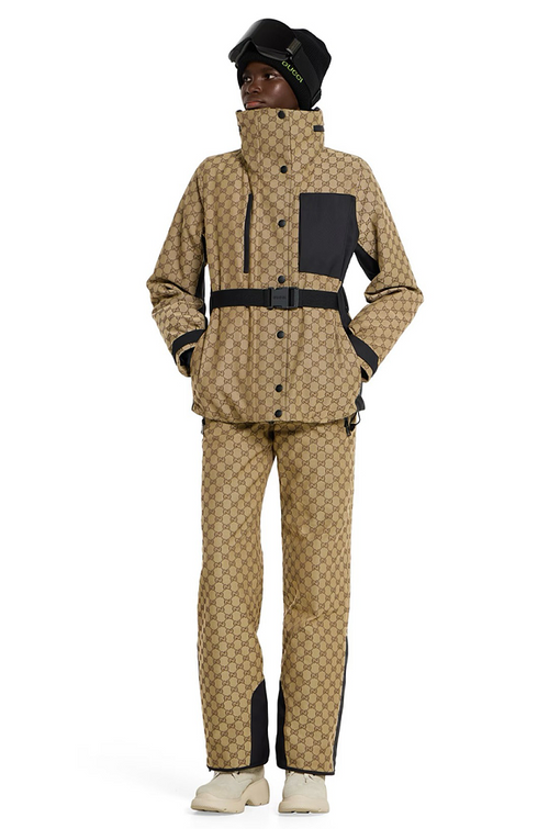 Gucci Monogram Technical Ski Jacket with Belt Detail