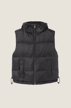 Gucci Noir Monogram Puffer Vest with Hood