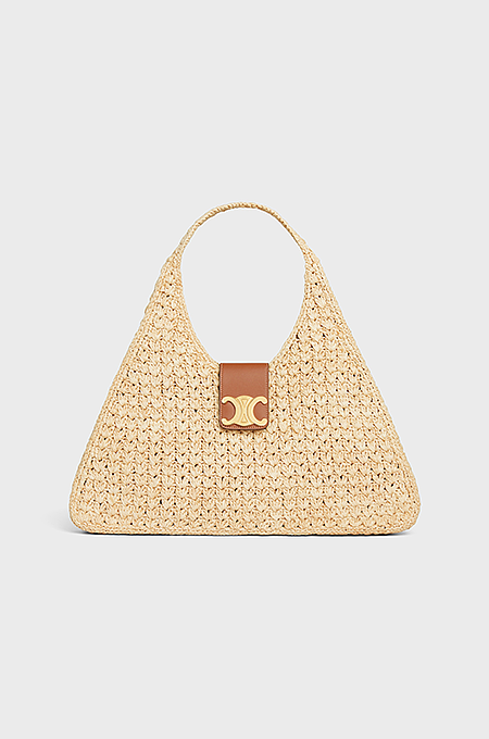 “Riviera Solstice” Raffia Triangle Tote by Celine