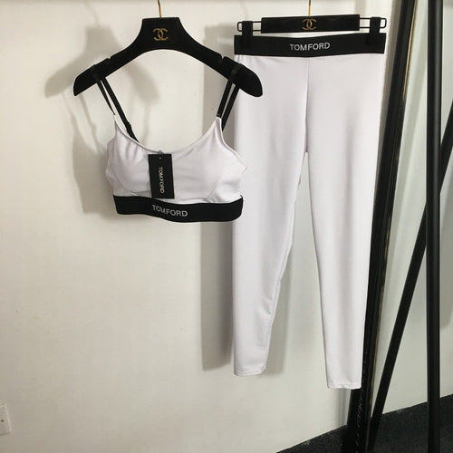Tom Ford “Signature Motion” Bralette & Legging Set – White Noir
