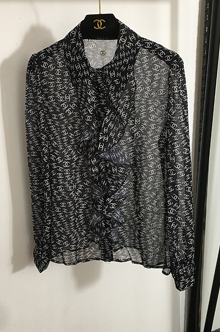 Chanel “Voile de Monogramme” Ruffle Sheer