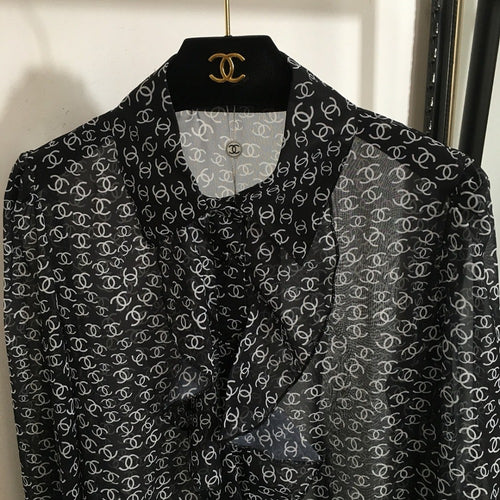 Chanel “Voile de Monogramme” Ruffle Sheer