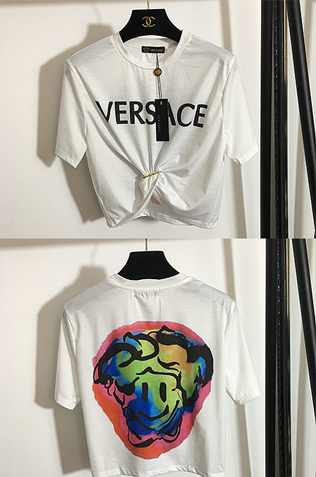 “Graffiti Medusa” Logo Knot Tee by Versace