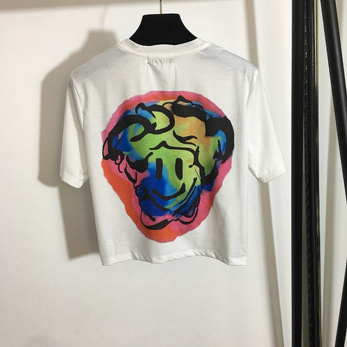 “Graffiti Medusa” Logo Knot Tee by Versace