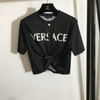 “Graffiti Medusa” Logo Knot Tee by Versace