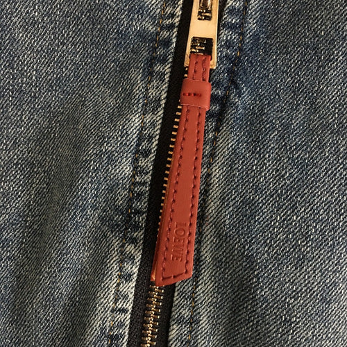 “Anagram Twist” Draped Back Denim Jacket by Loewe