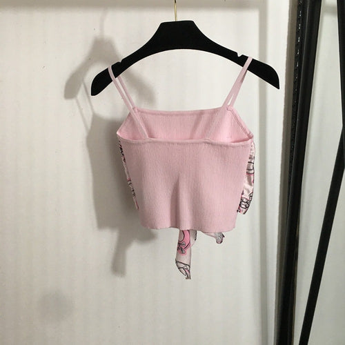 “Fleur de Soie” Silk-Bow Knit Crop Top by Chanel