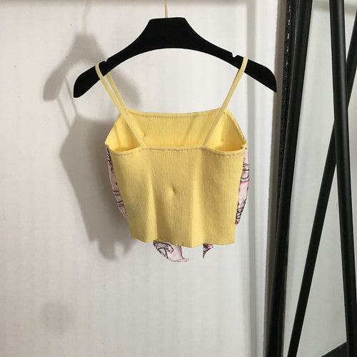 “Fleur de Soie” Silk-Bow Knit Crop Top by Chanel