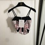 “Fleur de Soie” Silk-Bow Knit Crop Top by Chanel