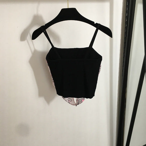 “Fleur de Soie” Silk-Bow Knit Crop Top by Chanel