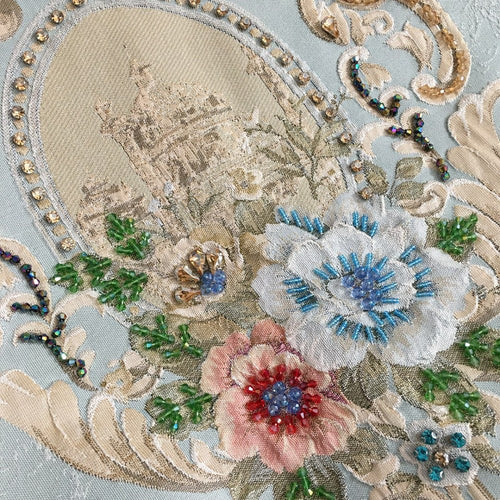 “Villa Azzurra” Embroidered Brocade Shift Dress by Dolce & Gabbana