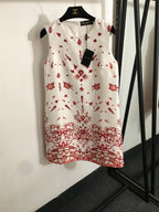 “Rosso Siciliano” Baroque Shell Jacquard Dress by Dolce & Gabbana