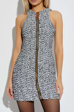 Balmain “Haute Monochrome” Tweed Zip Mini Dress – S–L