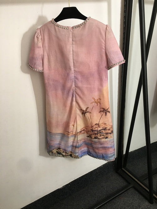 “Isola Solstice” Ombre Sunset Mini Dress