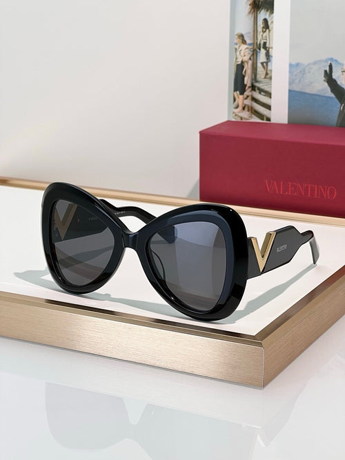 Valentino “V-Sculpt” Oversized Cat-Eye Sunglasses