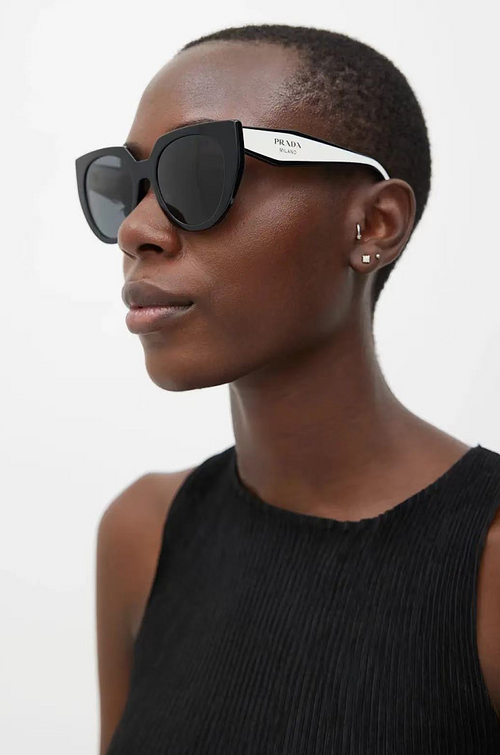 Prada “Milano Edge” Two-Tone Cat-Eye Sunglasses – S–L