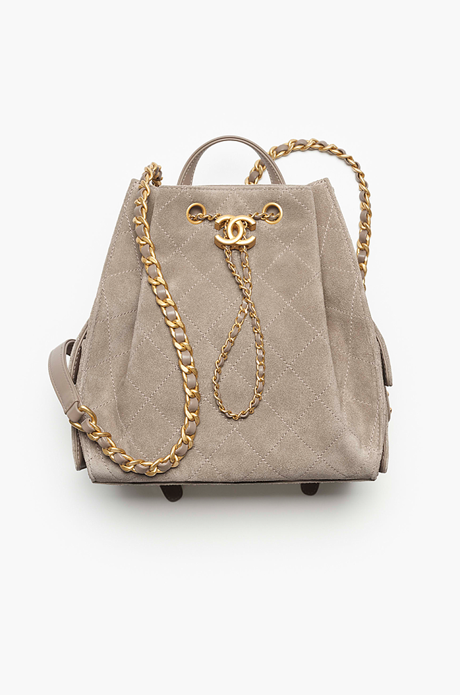 Chanel “Velours Gabrielle” Quilted Suede Backpack – Medium (25cm