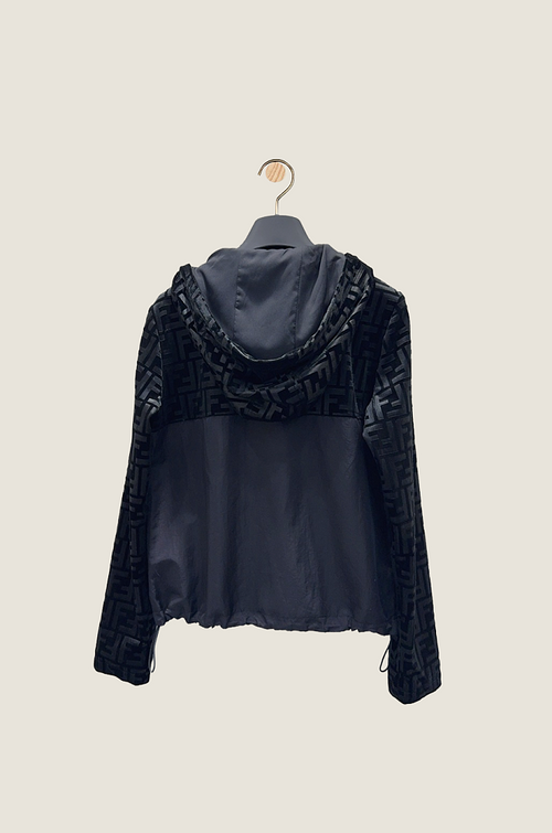 Fendi Noir Monogram Velvet Windbreaker – S–L