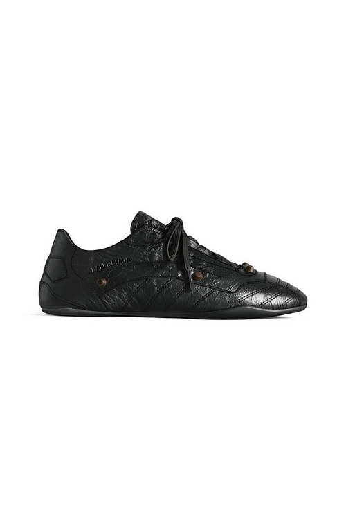 Balenciaga Crush Textured Leather Sneakers – Noir