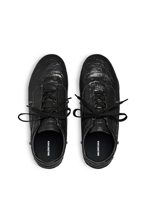 Balenciaga Crush Textured Leather Sneakers – Noir