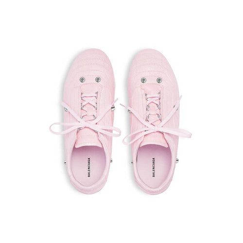 Balenciaga Crush Textured Leather Sneakers – Soft Pink
