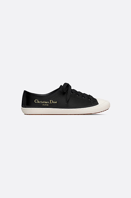 Dioriviera Lucky Sneaker in Black Satin